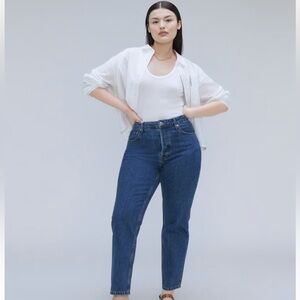 NWT•Everlane's Curvy '90s Cheeky Straight Jean Vintage Mid Blue Sz 29 High Rise